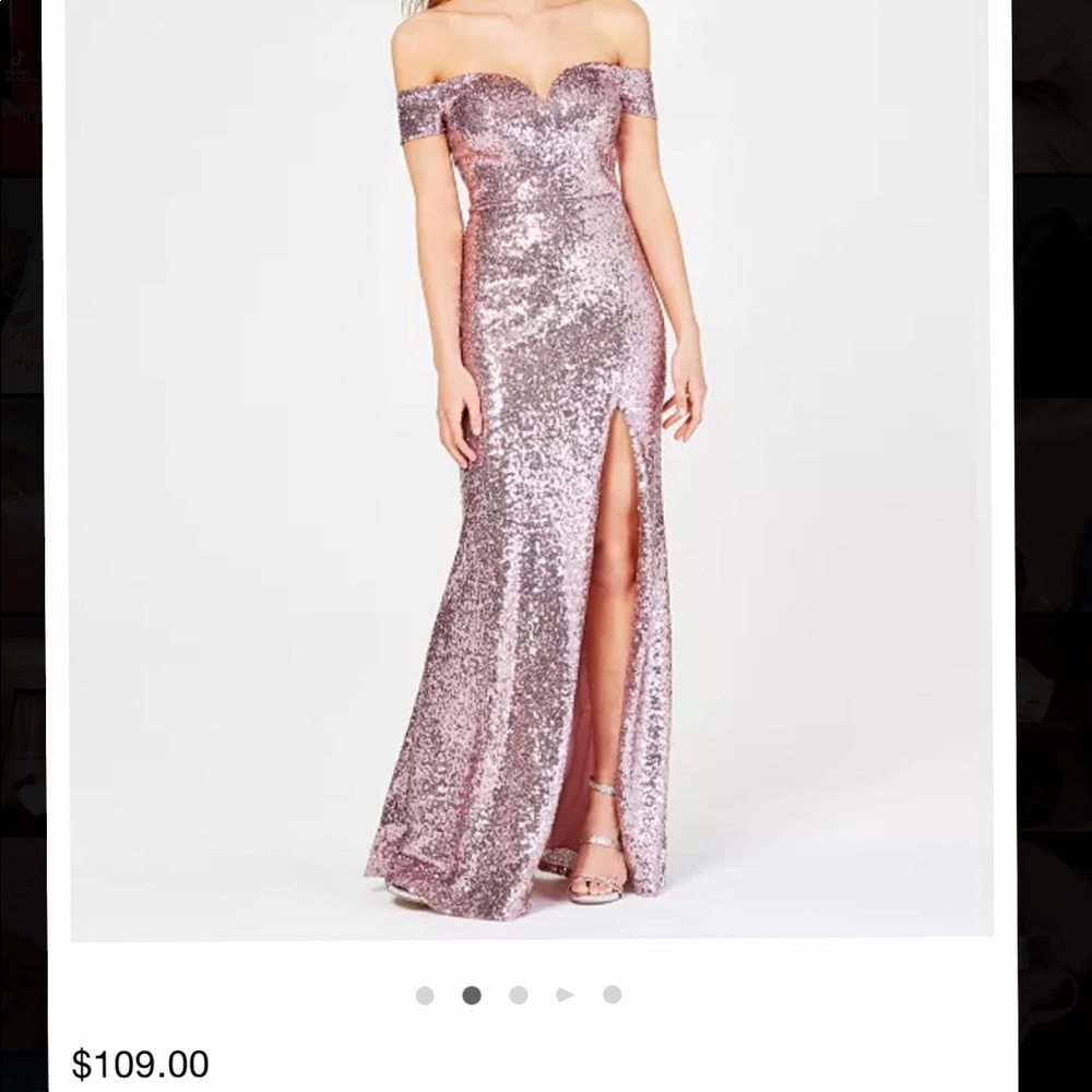 NWT B. Darlin off the shoulder sequined prom dress